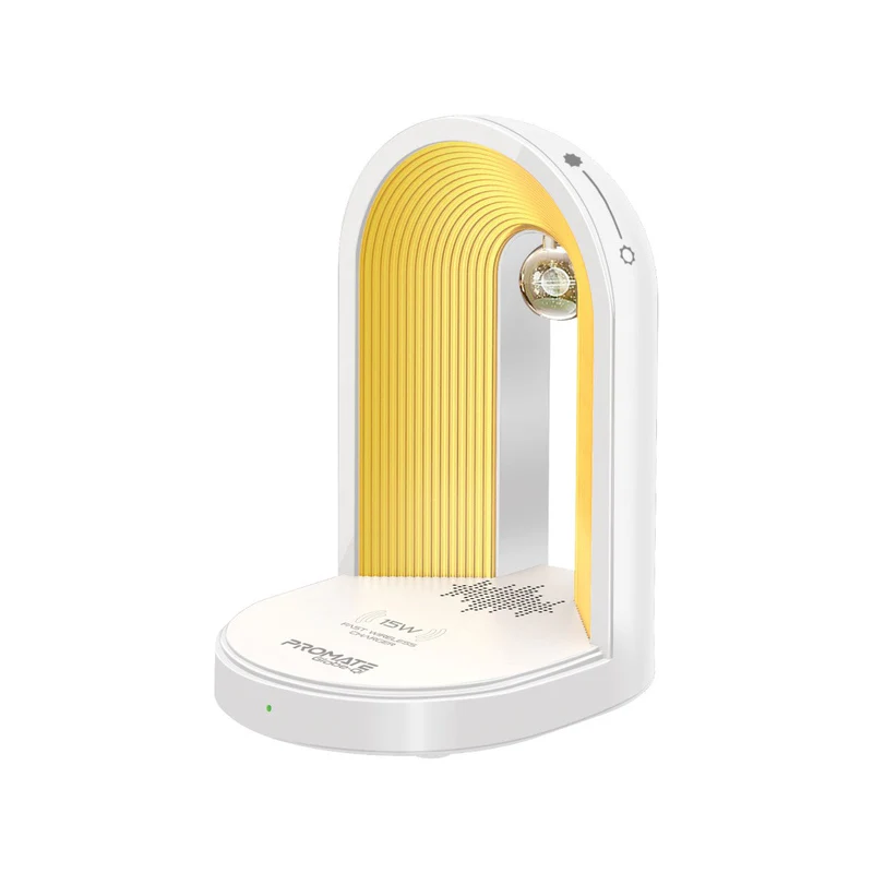 Promate Globe Qi Multi-Functional LED Lamp Bluetooth Speaker with 15W Wireless Charger Promate Globe Qi Multi-Functional LED Lamp Bluetooth Speaker with 15W Wireless Charger